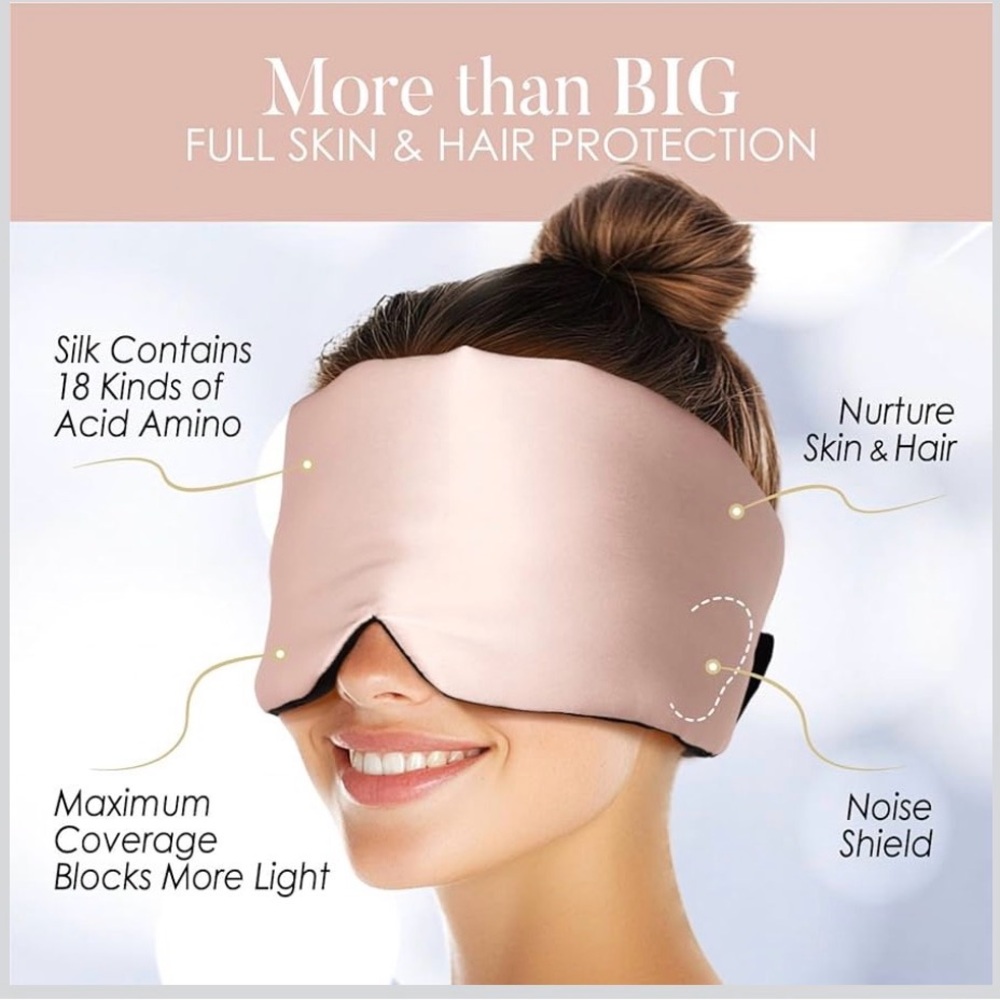 Reversible Mulberry Silk Sleep Mask for Women and Men, Adjustable - New - Picture 6 of 6